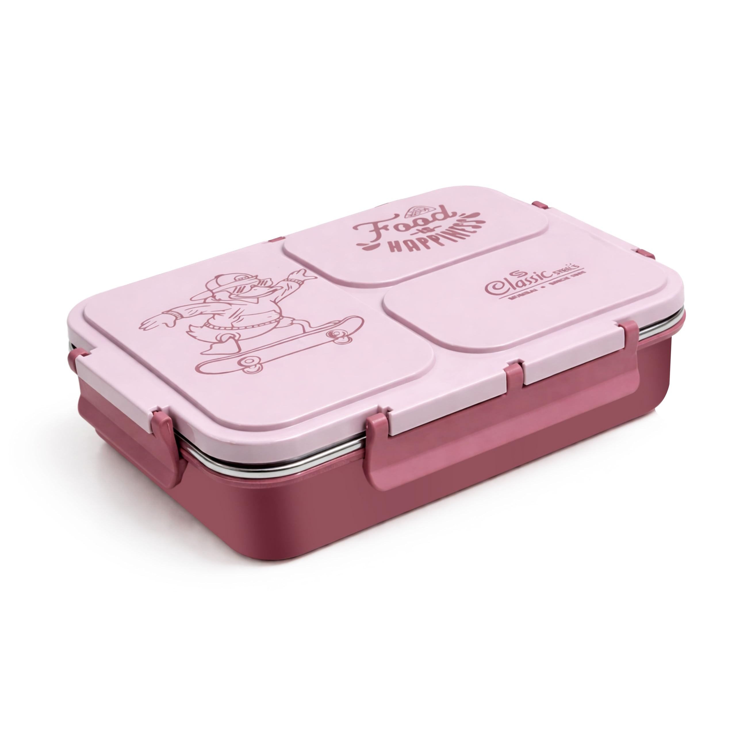 bento trio lunch box pink